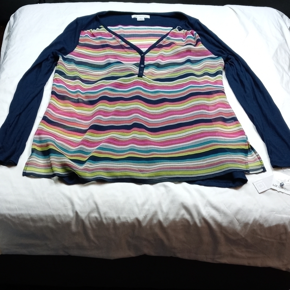 NWT Liz Claiborne womens large layered blouse
